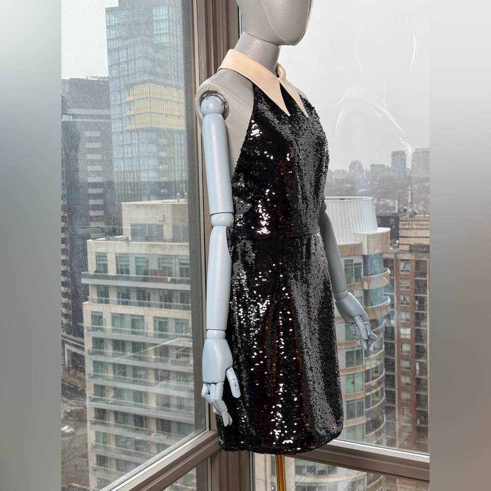 🆕 BRONX & BANCO 🧿 NWOT Wednesday Black Sequin Halterneck Mini Dress Sz M US 6 - Picture 8 of 16